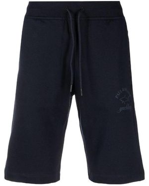 Paul & Shark Logo-Print Drawstring Shorts - Blue