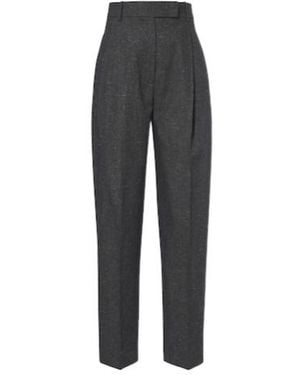 Rohe Pleated Wool-Blend Straight Pants - Gray