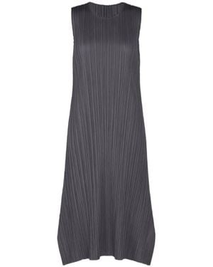 Pleats Please Issey Miyake Sleeveless Dress - Gray