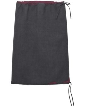 Prada Bonded Hopsack Midi-Skirt With Devoré Effect - Gray