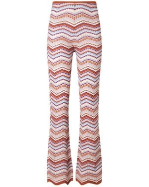 RIXO London Striped Casual Trousers - Red