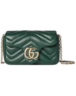 Gucci Gg Marmont Mini Shoulder Bag - Green