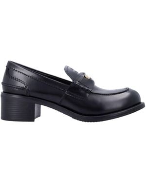 Miu Miu Leather Penny Loafers - Blue