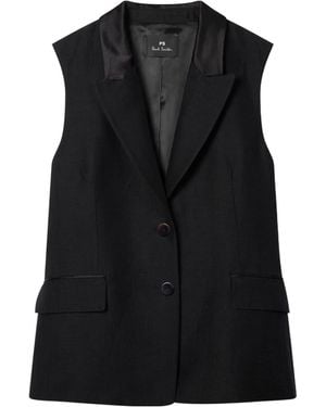 Paul Smith Ps Closed Lapels Vest - Black