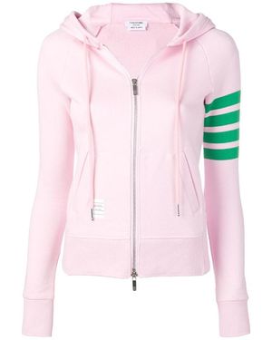 Thom Browne Classic 4-Striped Hooded Casual Jacket - Pink