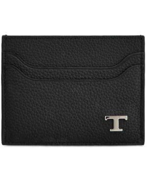 Tod's T Timeless Pebbled-Leather Card Holder - Black