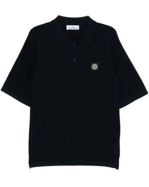 Stone Island Button Polo Shirt - Black