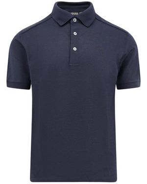 ZEGNA Short-Sleeved Polo Shirt - Blue