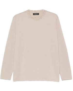 Fabiana Filippi Ribbed-Collar T-Shirt - Natural