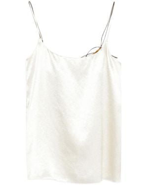 Alysi Strappy Satin-Effect Top - White