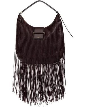 Jimmy Choo Zippered Shoulder Bag - Brown