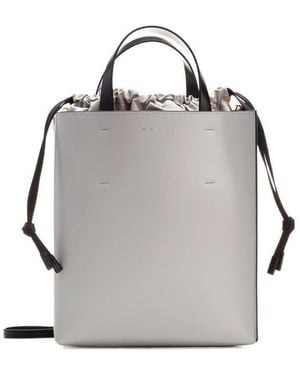 Marni Two-Tone Leather Tote Bag - Grey