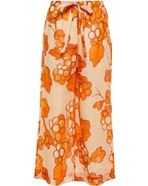 Etro Printed Ramie Pants - Orange
