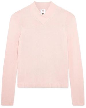 CASABLANCA V-Neck Long-Sleeve Jumper - Pink
