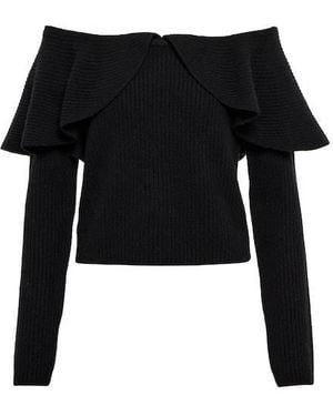 Altuzarra Hasla Off-Shoulder Wool-Blend Jumper - Black