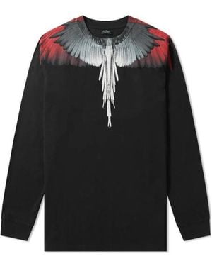 Marcelo Burlon Printed Long-Sleeved T-Shirt - Black