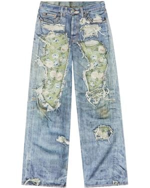 Acne Studios Distressed Wide-Leg Jeans - Blue