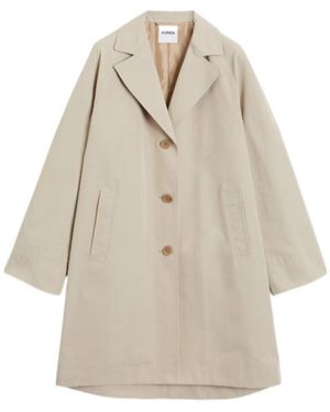 Aspesi Collared Long-Sleeved Raincoat - Natural