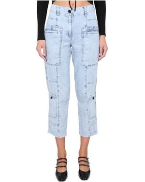 Proenza Schouler Label Chambray Straight Leg Jeans - Blue