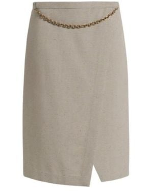 Alberta Ferretti Tweed Wrap Skirt - Gray