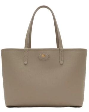Burberry Checked Reeversible Tote Bag - Natural