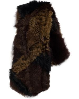 Miu Miu Shearling Patchwork Stole - Black