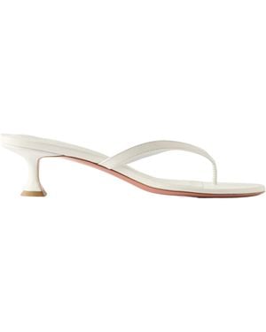 AMINA MUADDI Juliette 45 Leather Thong Sandals - White