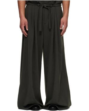 Lu'u Dan Maxis Stretch Wool Blend Casual Trousers - Black