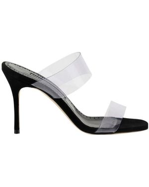 Manolo Blahnik Scolto 90Mm Slip-On Sandals - Black