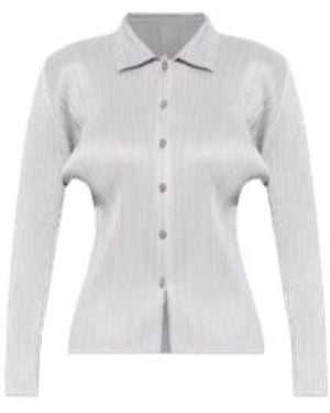 Pleats Please Issey Miyake Buttoned Pliss Shirt - White