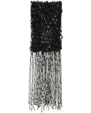 Dries Van Noten Tassel-Decorated Beaded Scarf - Black