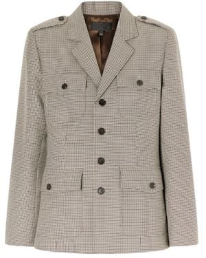 Nili Lotan Hazel Houndstooth Wool Jacket - Brown