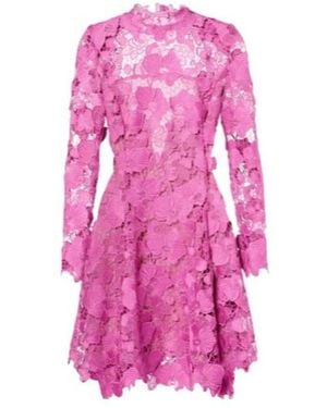 Oscar de la Renta Floral Lace Minidress - Pink