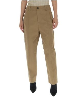 See By Chloé High-Waist Straight Trousers - Natural