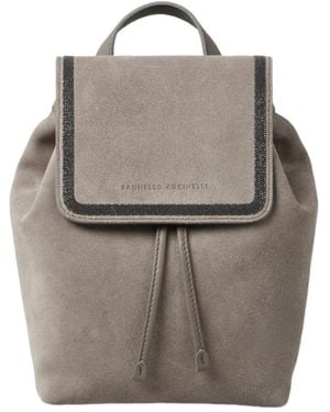 Brunello Cucinelli Drawstring Backpack - Grey