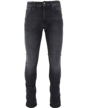 Pt Pantaloni Pt Torino	Logo Patch Slim Fit Jeans - Blue