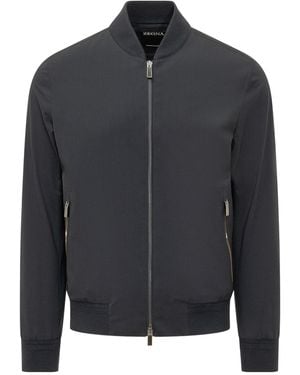 ZEGNA Long Sleeved Zip-Up Jacket - Grey