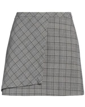 Ganni Plaid Flared Skirt - Gray