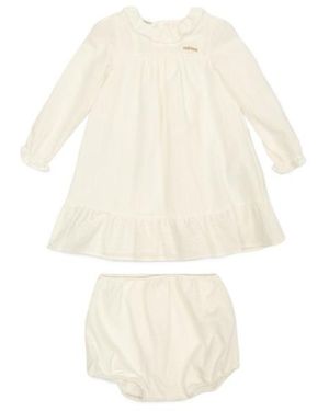 Versace Dress With Embroidered Logo - White