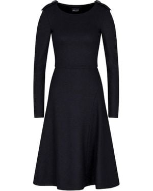 Giorgio Armani Wool Midi Dress - Black