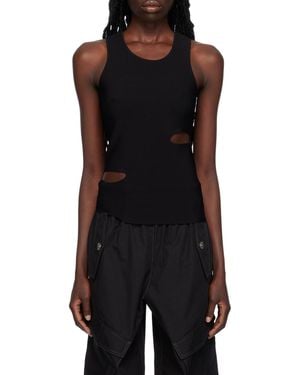 Dion Lee Cinched Ripped-Detail Tank Top - Blue