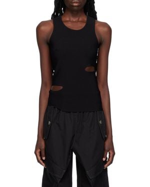 Dion Lee Cinched Ripped-Detail Tank Top - Blue