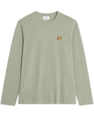 Maison Kitsuné Maison Kitsuné Fox-Head Embroidered T-Shirt - Green