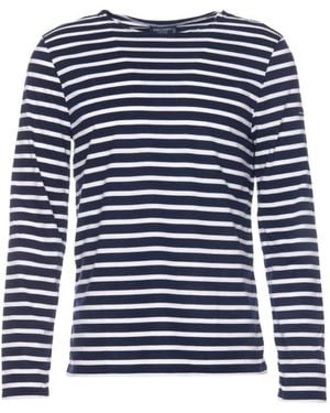 Saint James Striped Crewneck T-Shirt - Blue