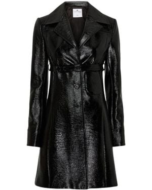 Courreges Courrèges Belted Short Heritage Vinyl Coat - Black