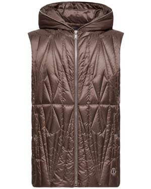 Moncler Moncler Rick Owens Geocamo Ziplock Hooded Down Vest - Brown