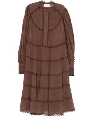 ERMANNO FIRENZE Tiered Midi Dress - Brown