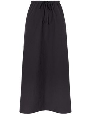Matteau Organic Cotton-Poplin Midi Skirt - Black