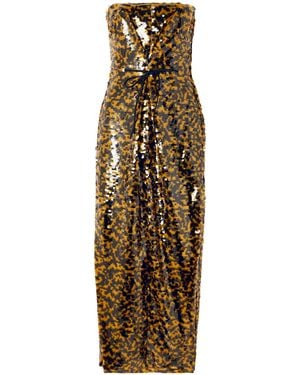 STAUD Cece Tie-Up Dress - Metallic