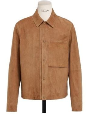 Dior Blouson Collared Button-Up Jacket - Brown